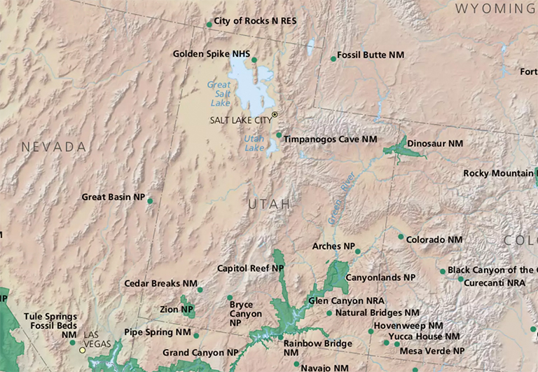猶他州國(guó)家公園-洞穴 沙漠和山地景觀（上）