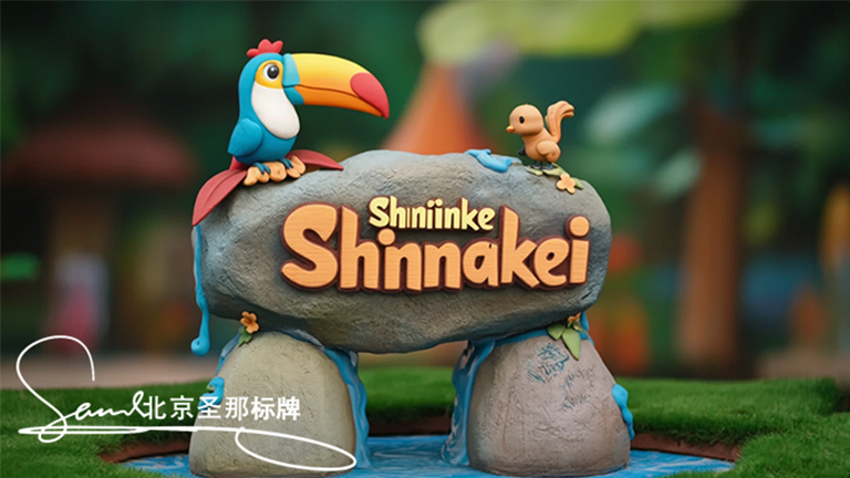 湖南仿佛童話中走出來(lái)的水泥仿木標(biāo)識(shí)牌可以直接拍電影了