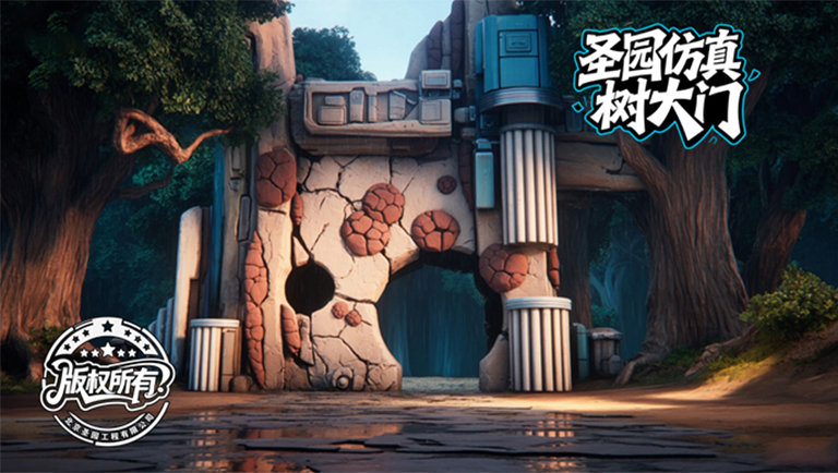 假山假樹(shù)大門(mén)